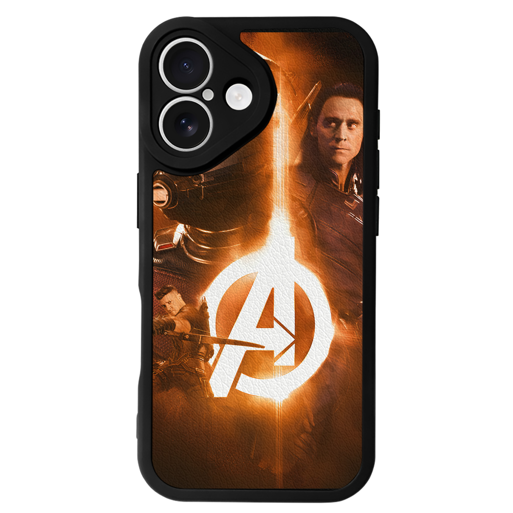 （画像用） アベンジャーズ The Avengers 【iPhone 16シリーズ対応】シリコンスマホケース（レザー調） 材質：シリコン